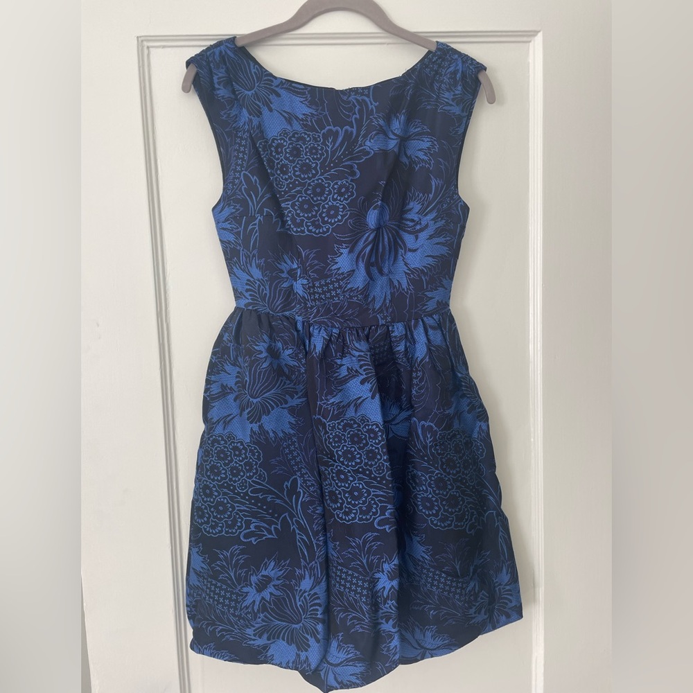 Alice and Olivia Blue and Black Floral Dress size 0